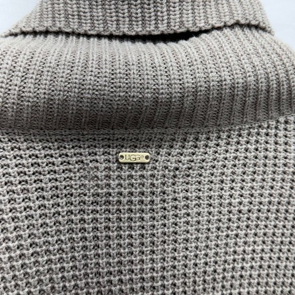 UGG Cotton Turtle Neck Short Sleeve Women's Sweater Brown - Size Medium - Picture 6 of 9